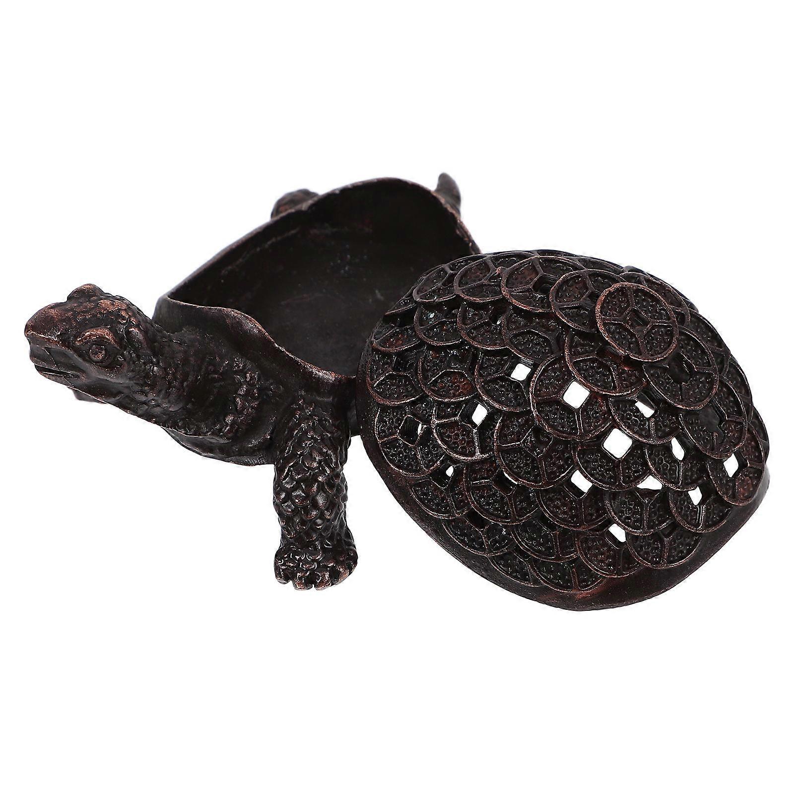 Antique Tortoise Figurine for Room Decor 2Pcs Zinc Alloy Turtle Ornament
