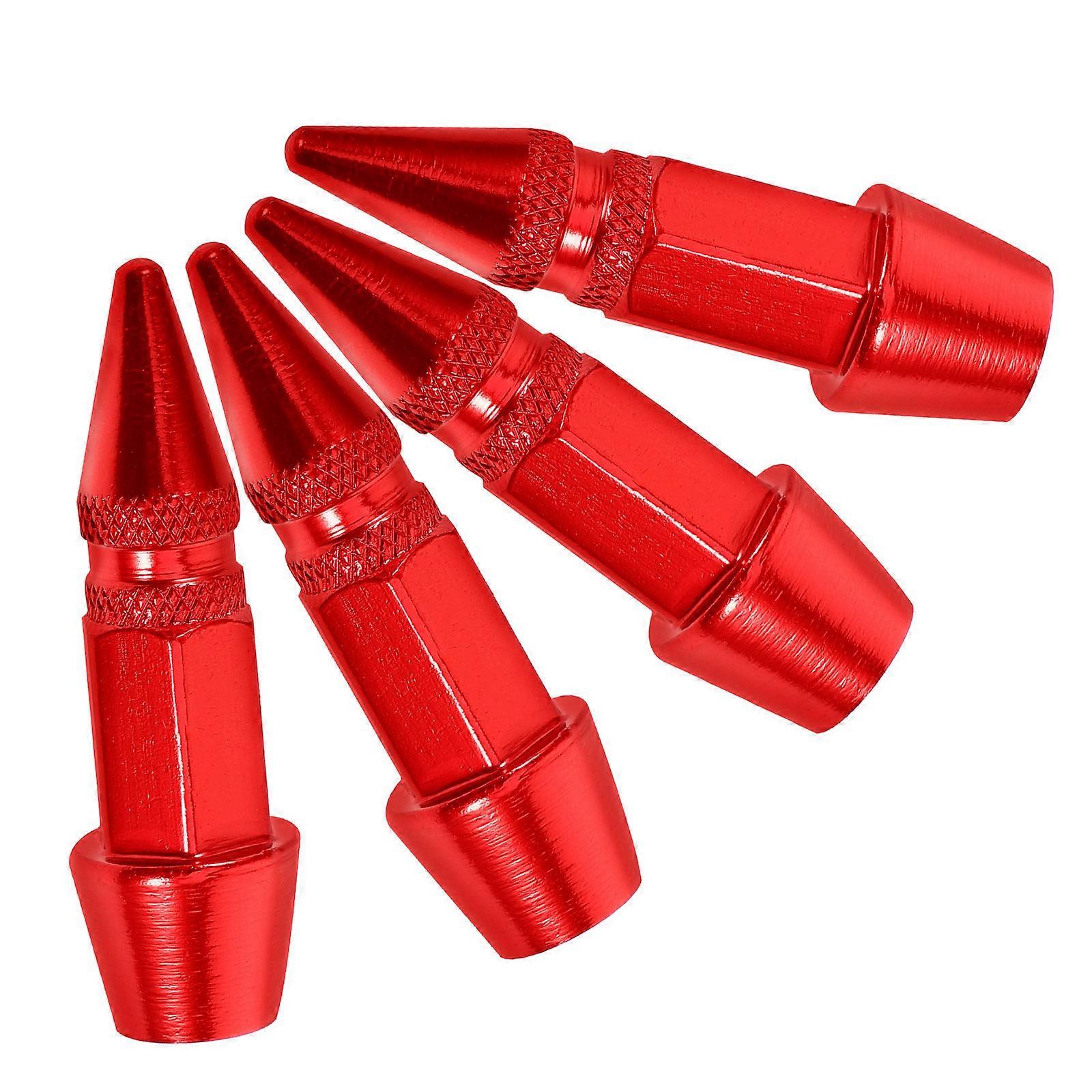 Stainless Steel Car Tire Valve Caps for Tire Use 12Pcs Red Spiked Valve Caps
