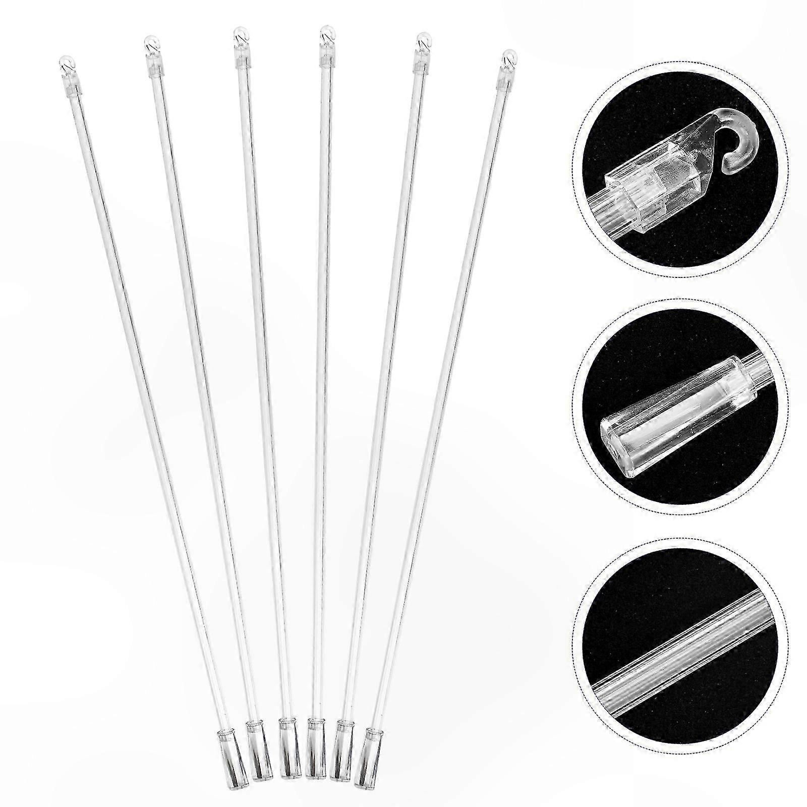 6-Pack Mini Curtain Rods with Blinds Wand Replacement Tilt Pull Grips for Window Treatments