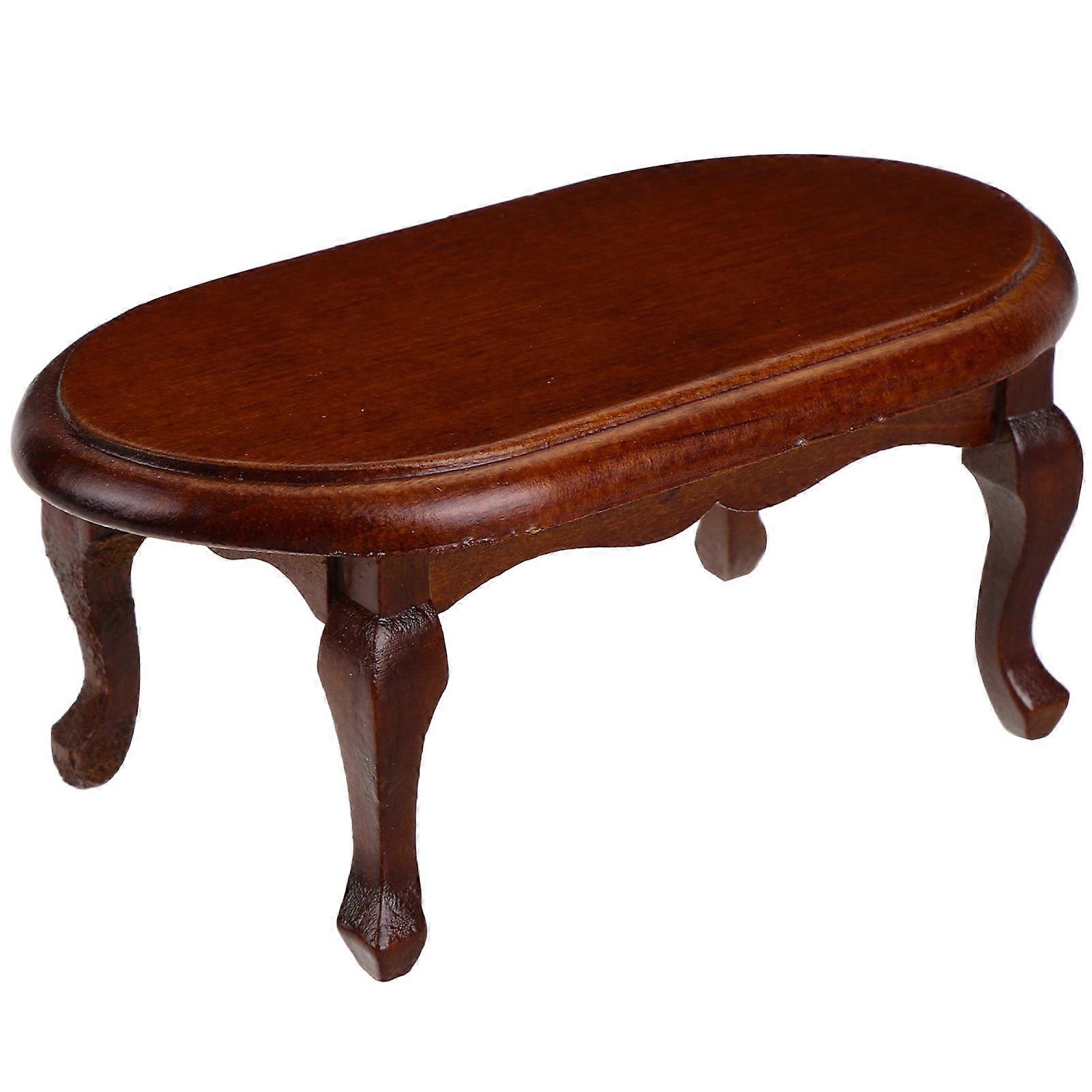 Miniature Table for Decor 5Pcs Wooden Doll House End Tables