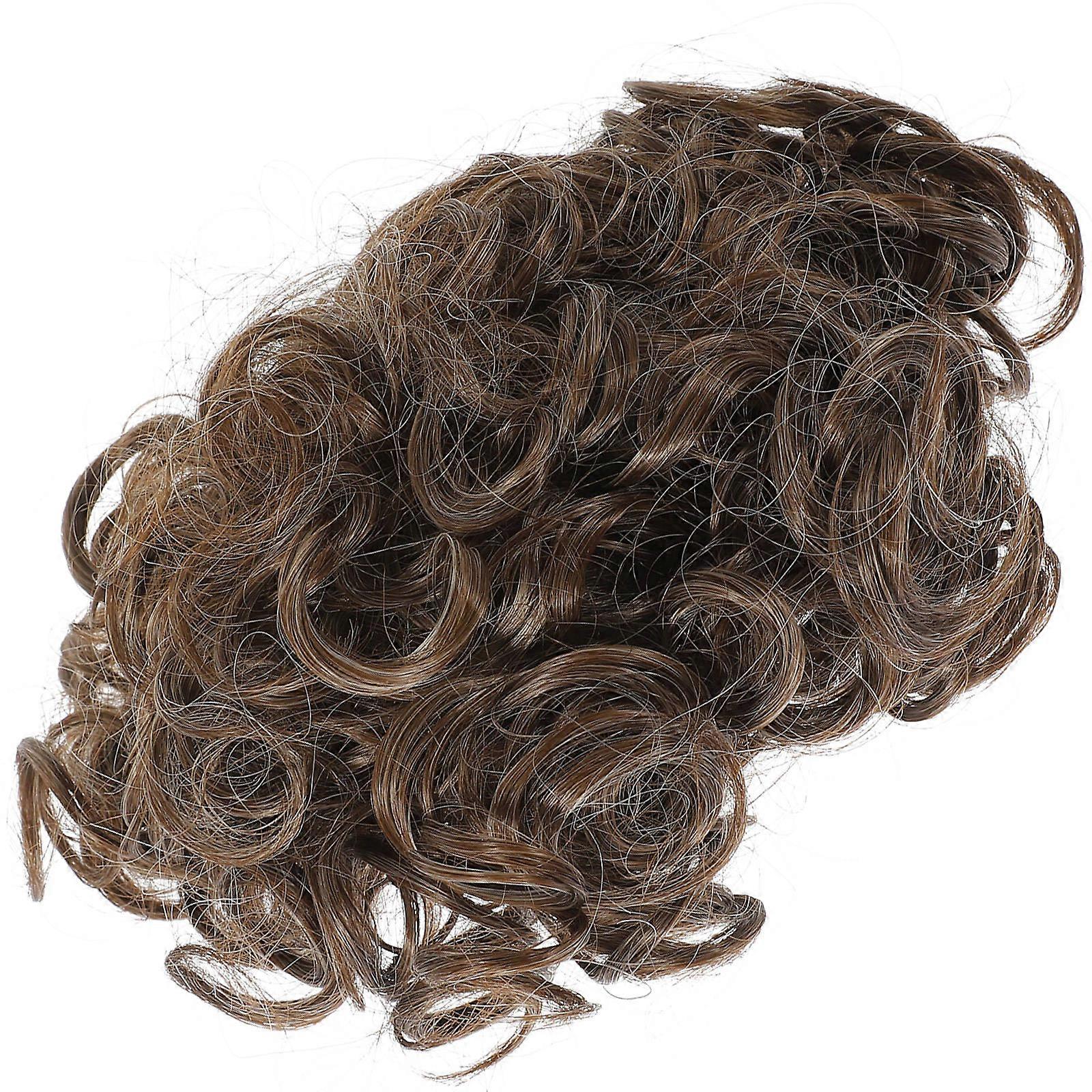 Coffee Color Hair Bun Extension for Decoration 1 Piece High Temperature Silk