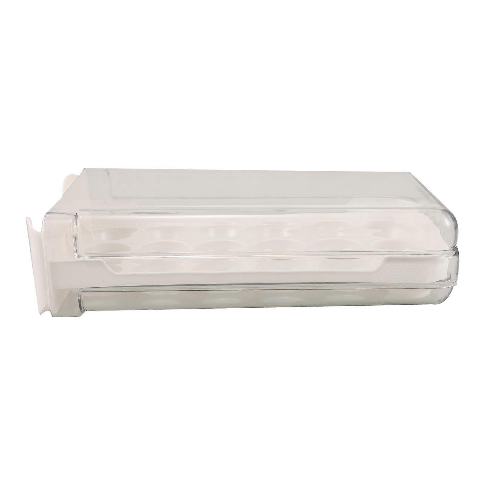 Egg Organizer for Refrigerator Transparent Plastic Drawer for 2Pcs Storage