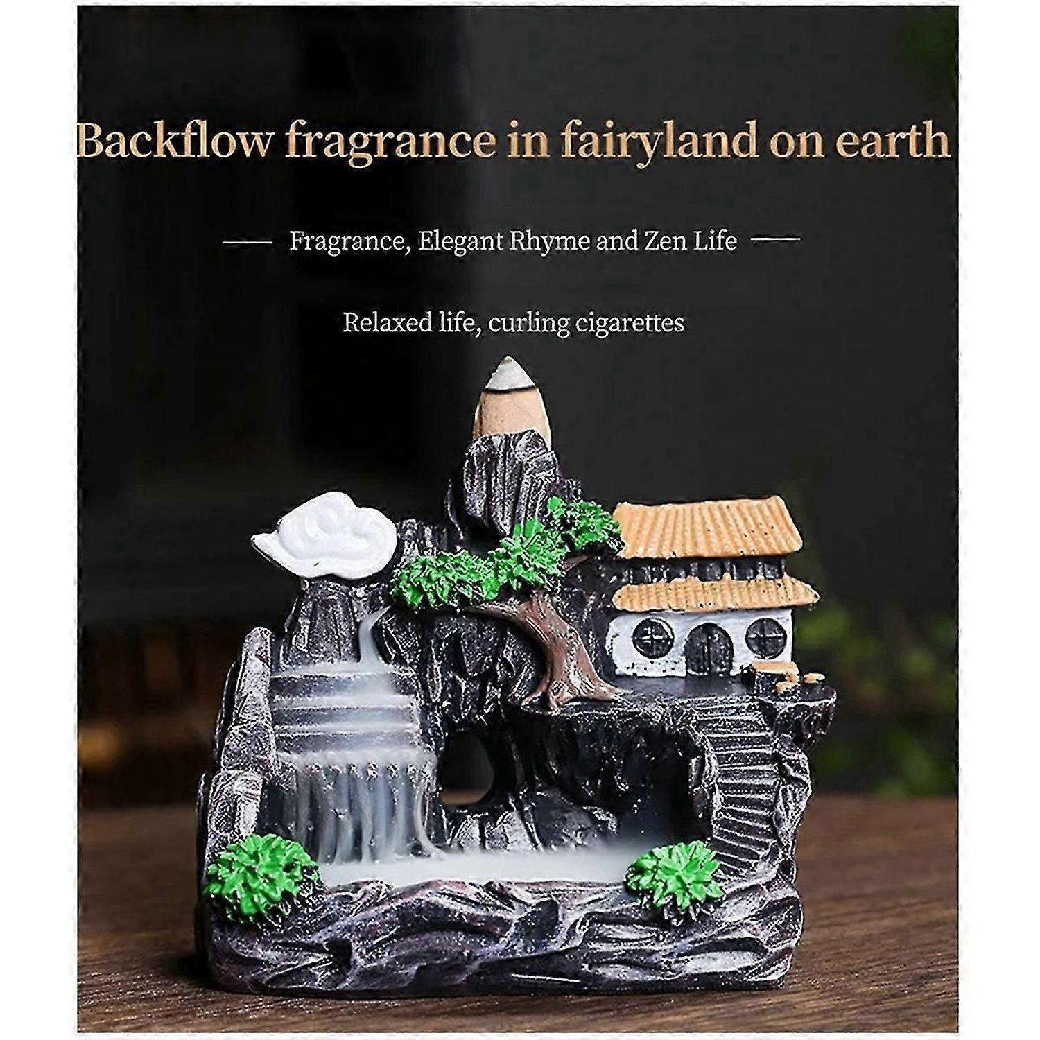 High Mountain Flowing Waterfall Backflow Incense Burner,B