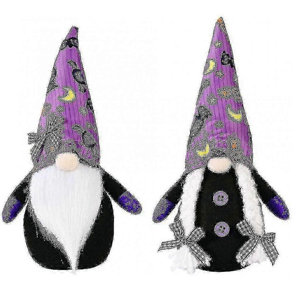 2pcs Purple Dwarf Decoration Halloween Party Decoration Halloween Gnome Plush Standing Plush Face