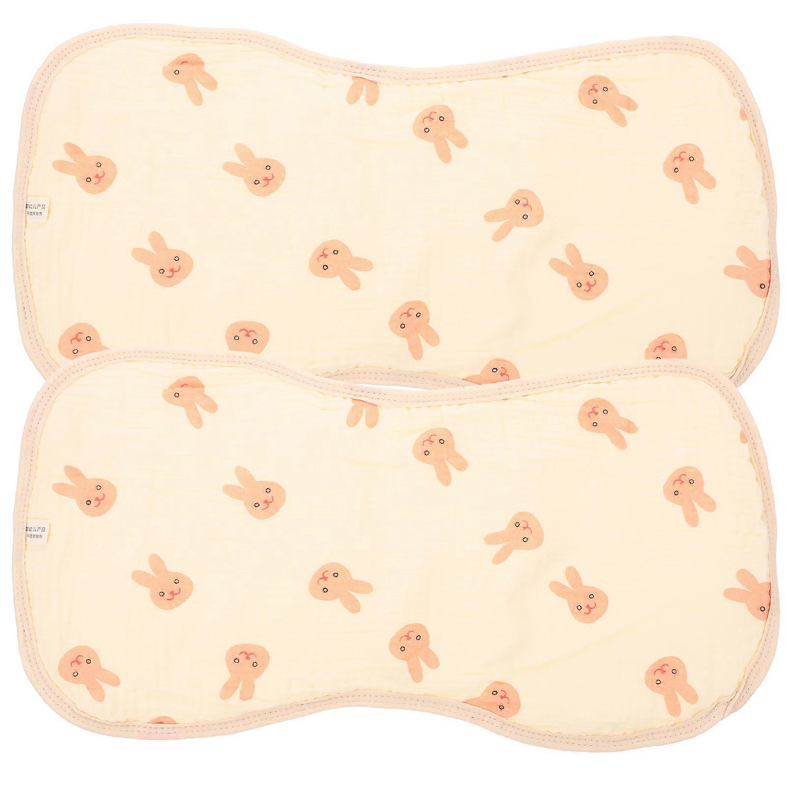 Baby Cotton Burp Cloth Light Yellow for Convenient Use 2Pcs Shoulder Pad