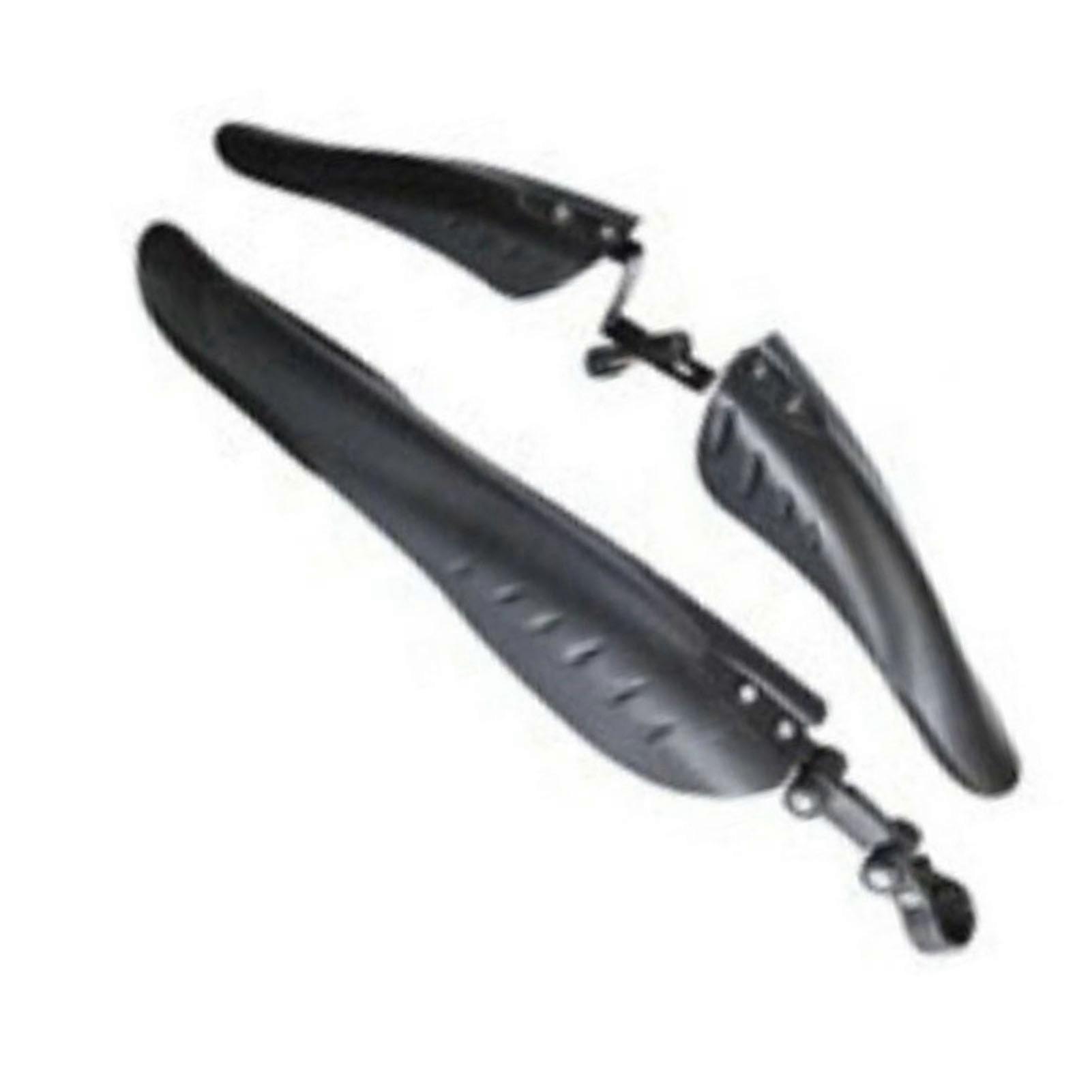 Adjustable 3-Part Black Plastic Bike Mudguard Set Front & Rear