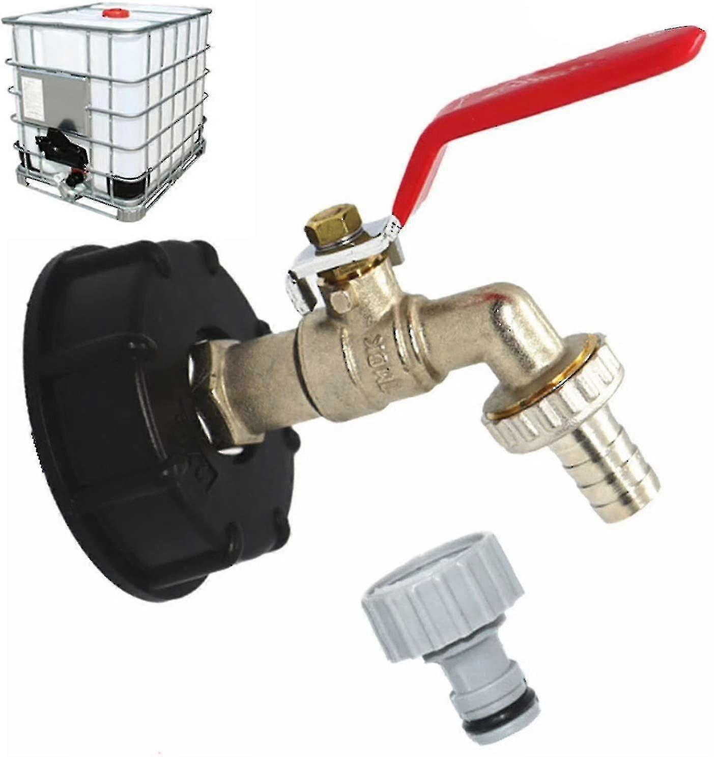1000l S60x6 Ibc Tap Connector With 1/2inch Hose Connector, Drain Tank Adapter, For Garden Tap, For T