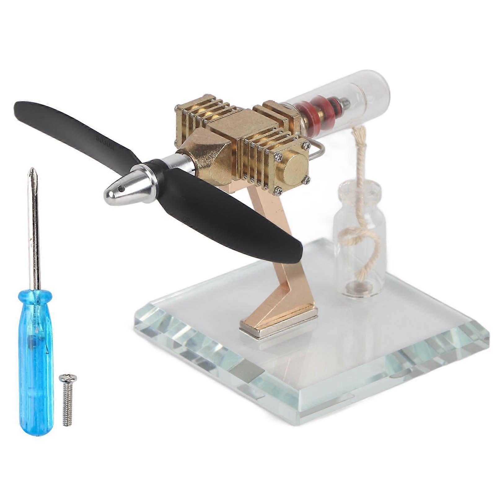Hot Air Stirling Engine Model Aircraft Propeller Science Experiment Teaching Physics Toy