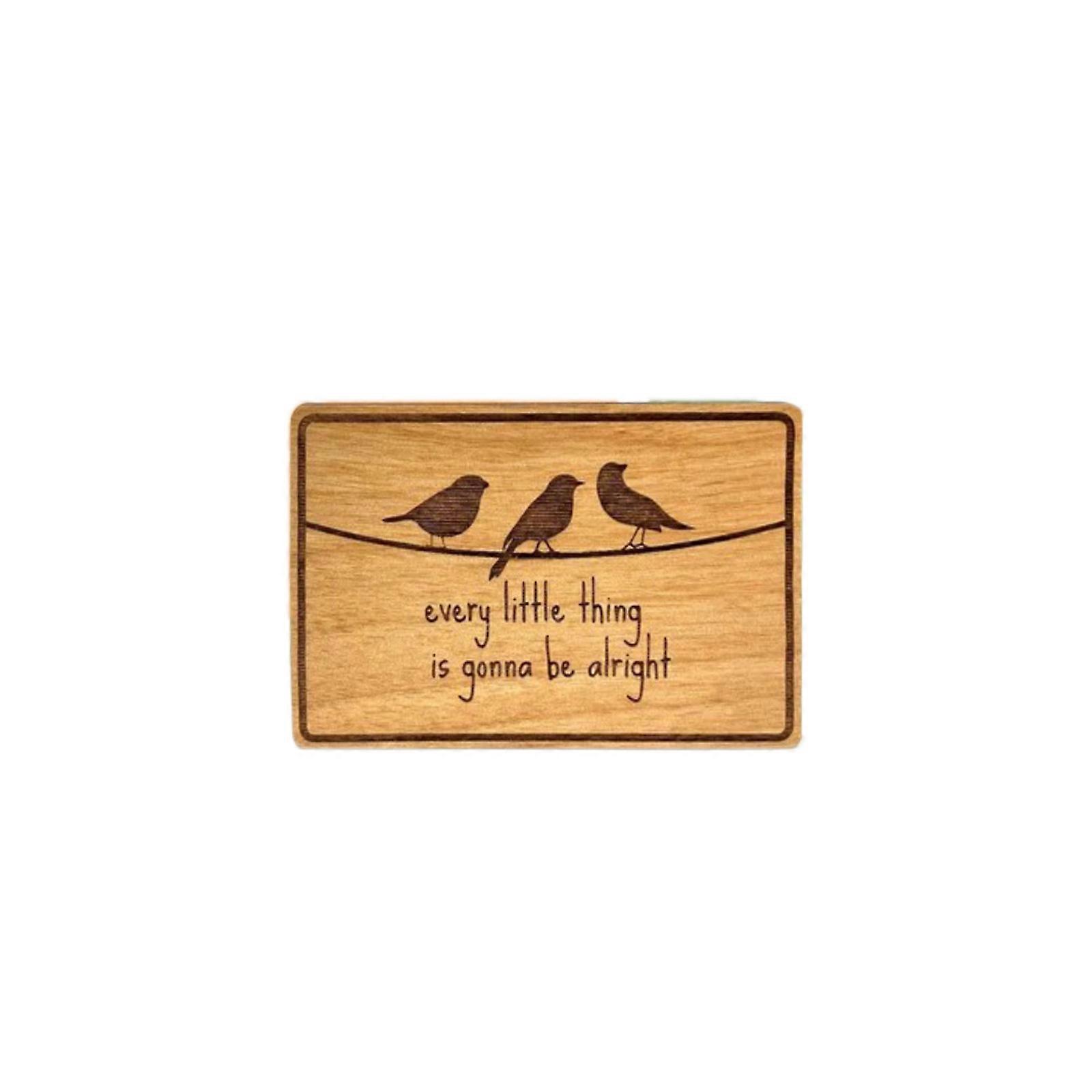 Everything will be fine wooden doorplate three little birds decorative sign mini plaque