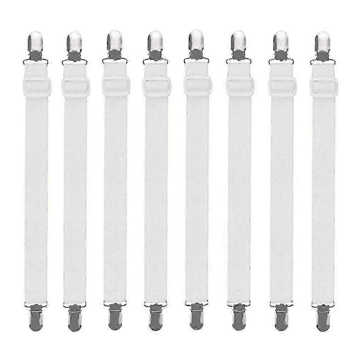 8pcs/Set Elastic Sheet Clips Double End Clips Fixed Suspender