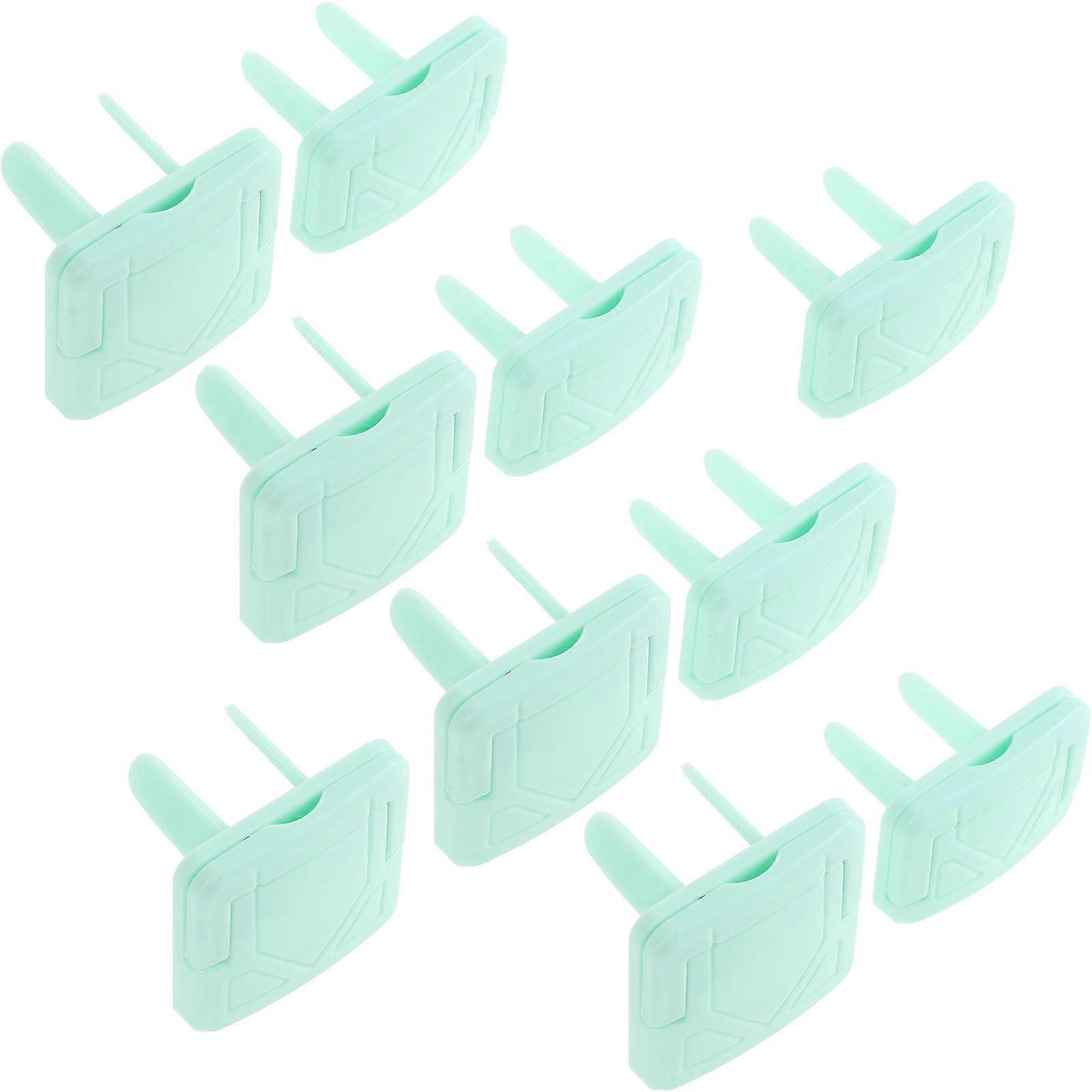 Electric Socket Covers Plug Covers for Baby Proofing 10Pcs Light Green ABS Material