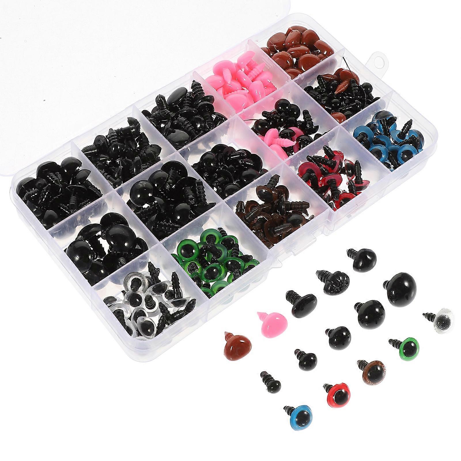 Plastic Animal Doll Safety Eyes for DIY Craft Nose 5 Boxes Set