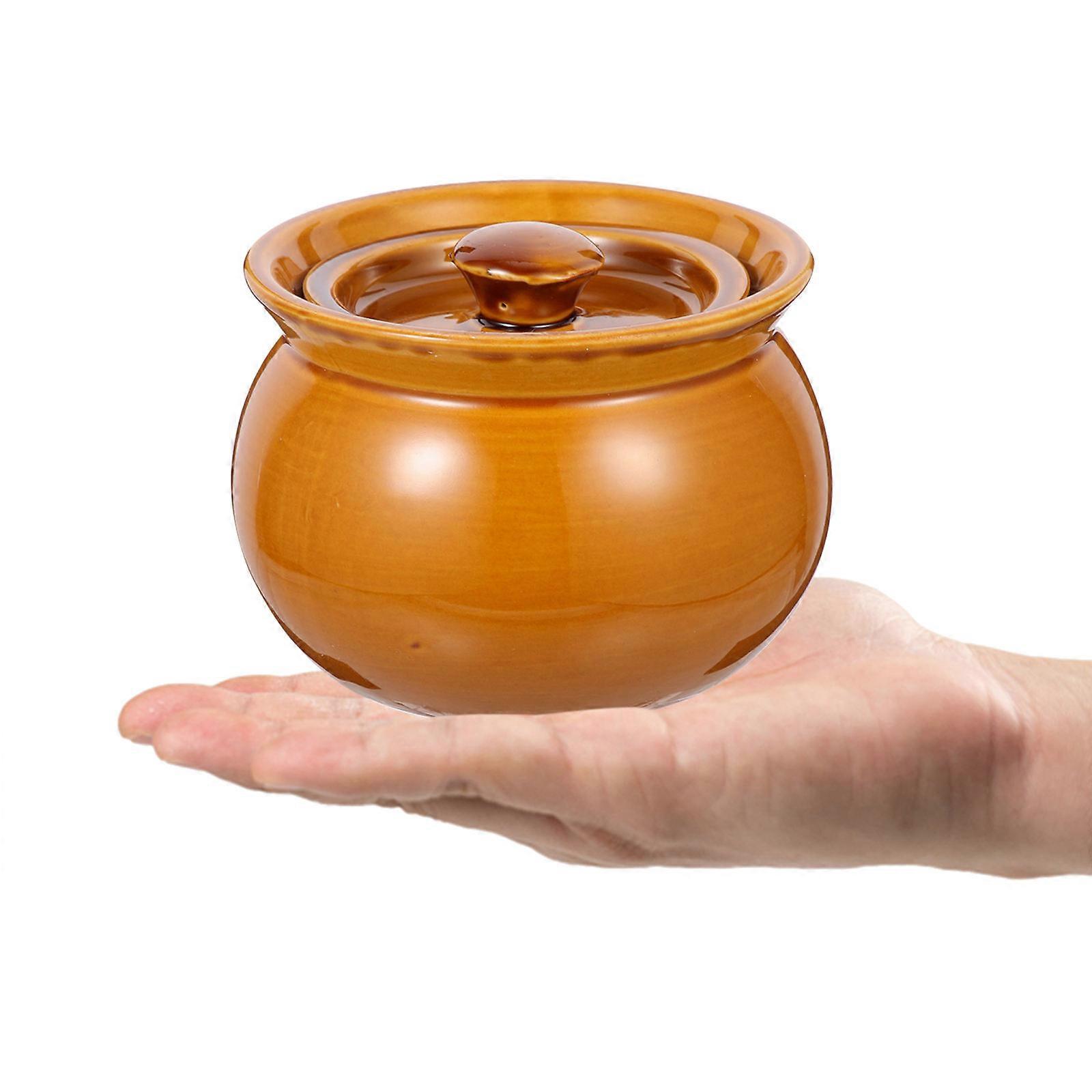 Square Soup Bowl 3Pcs For Home Kitchen Canteen Service 11.2x11.2cm Brown Safe Handling