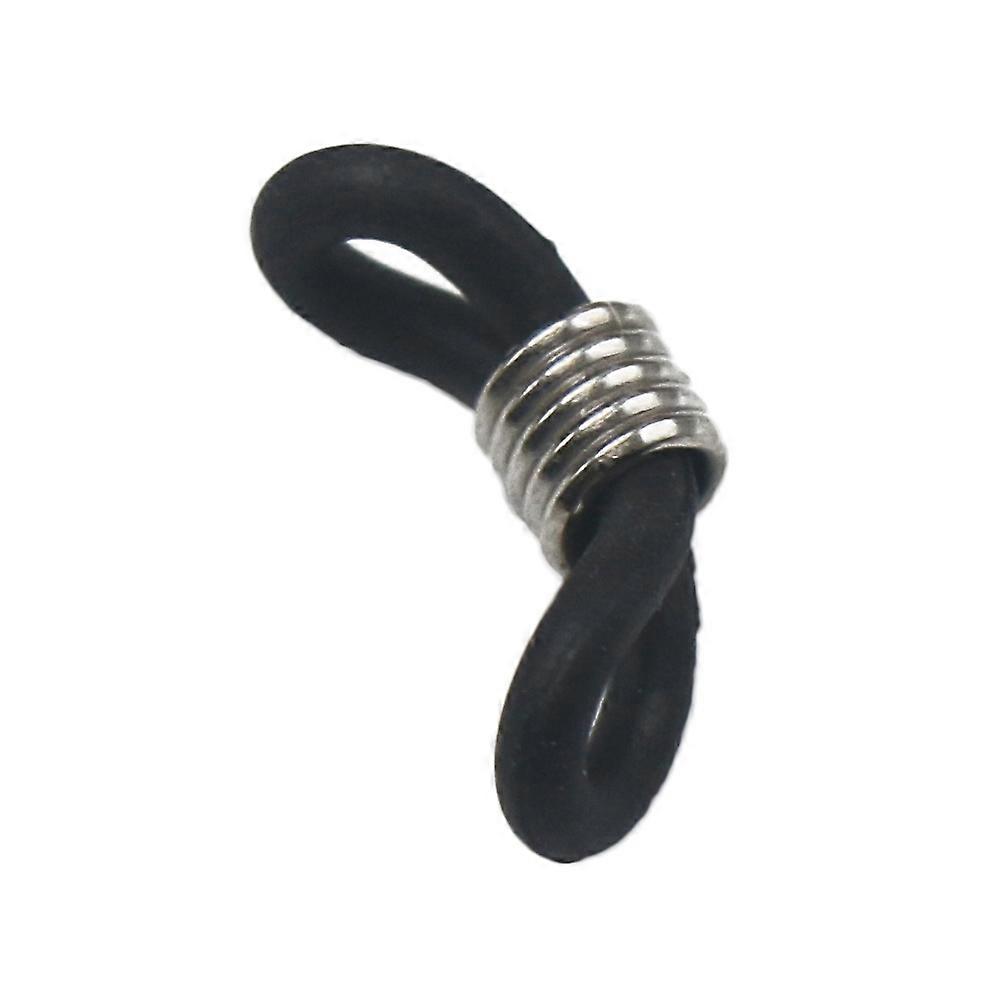 Black Eyeglasses Chain Buckle 20Pcs Non-Slip Silicone Ring Eyeglasses Accessories for General Users