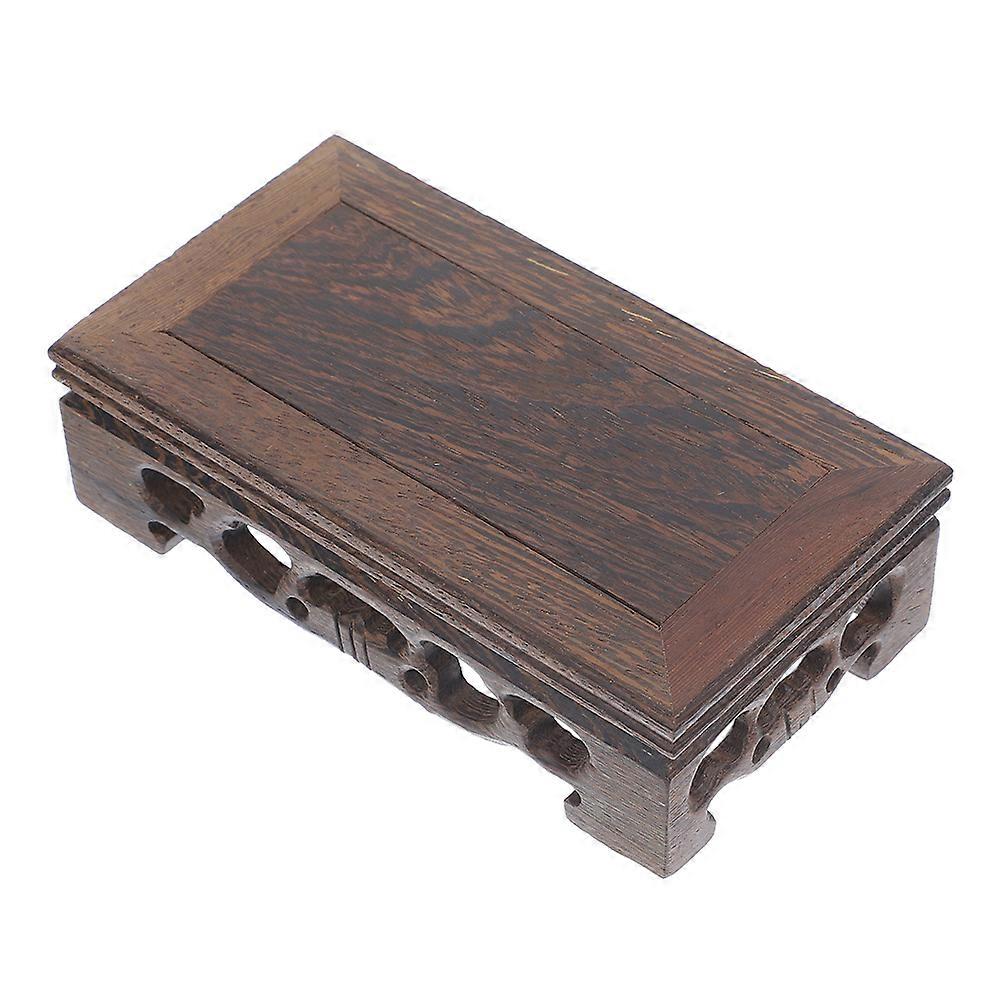 Rectangular Wooden Stand for Teapot with 5Pcs Coffee Wood Bases