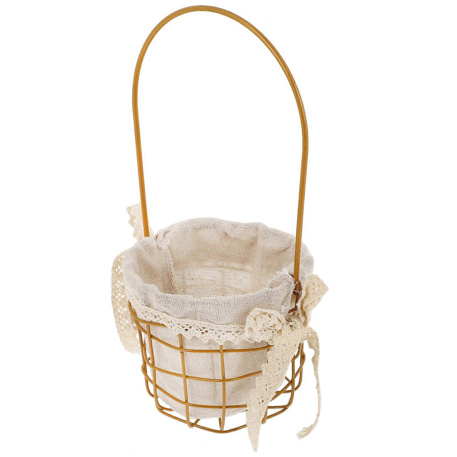 Handheld Flower Basket for Storage Use 2Pcs Iron