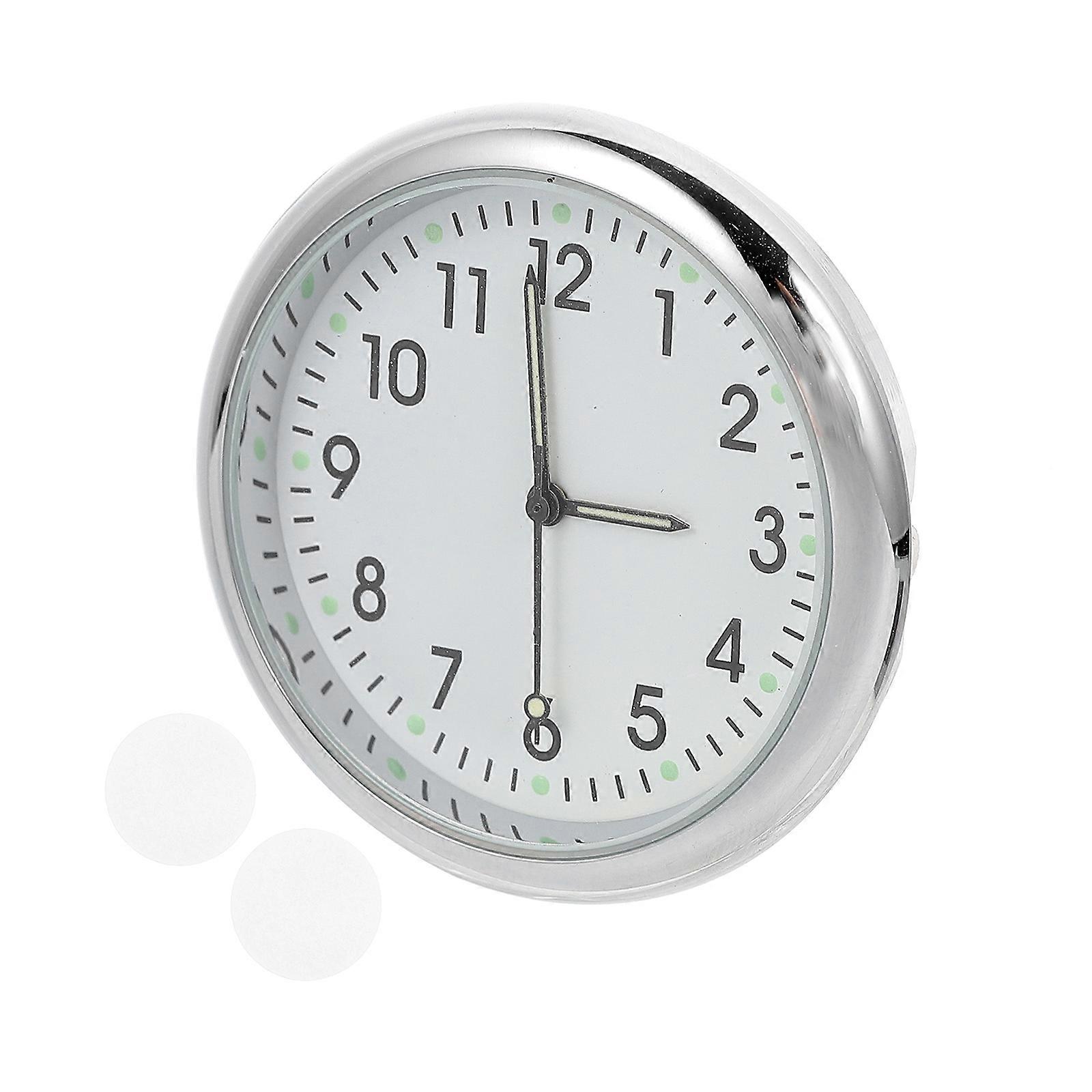 Metal Car Clock on Clock for Car Decoration White