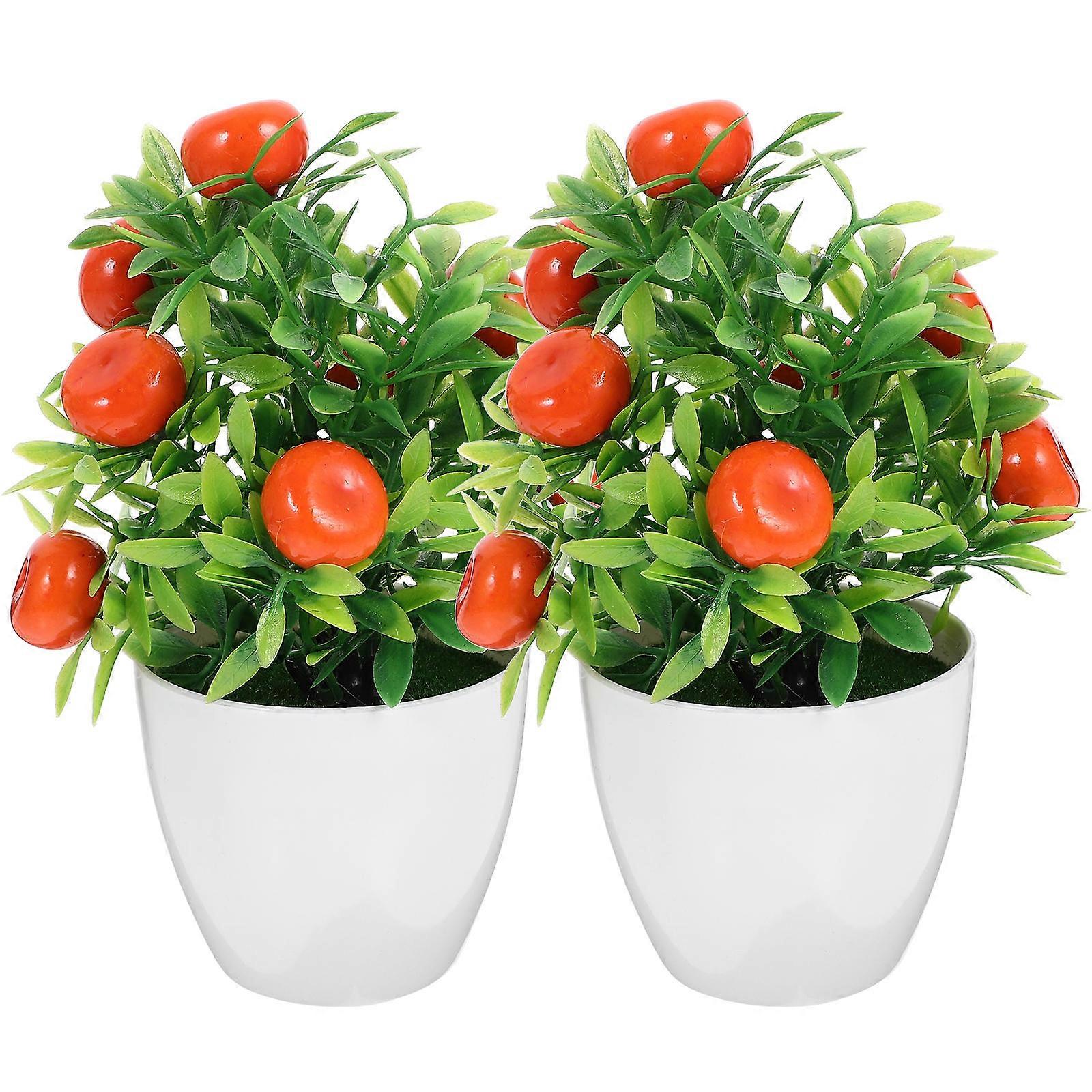 Artificial Potted Fruit Tree Decoration for Home 8Pcs Compact Design