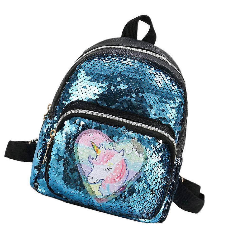 Blue Color Change Children Unicorn Backpack for Loading Stuff Practical Bag