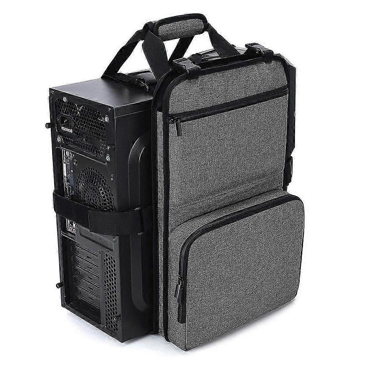 Desktop Computer Case Belt Holder Desktop Carrying Case with Pockets suitable for Keyboard Cable Headphone suitable for Transporting