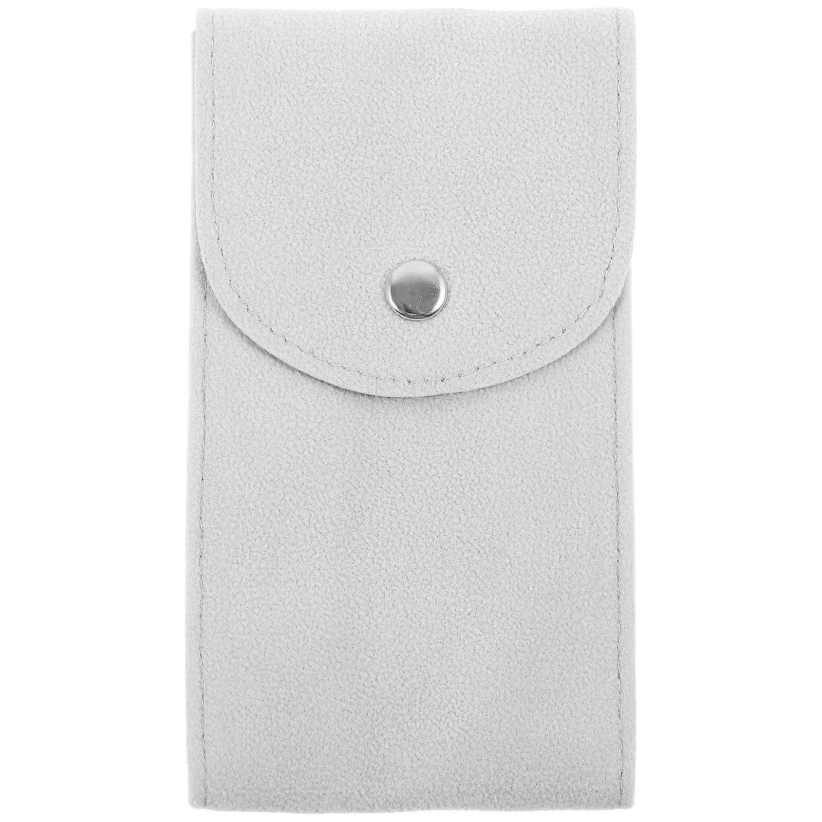 Portable Watch Organizer Storage Case With Snap Button Design For Travel Daily Use Light Grey 3Pcs