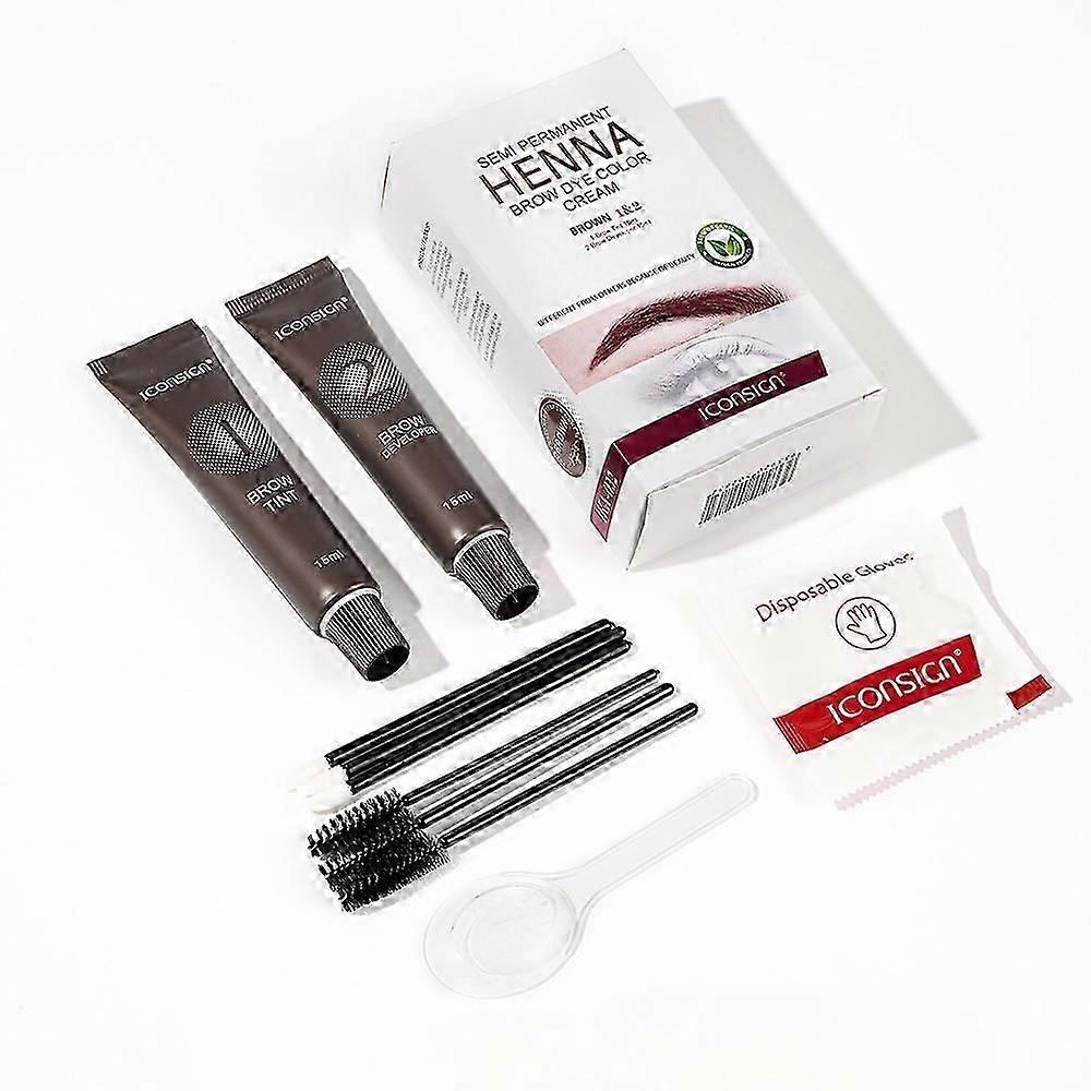 Eyebrow Tint Kit, Semi-Permanent Professional Brow Tint Kit, Long-Lasting and Safe Results Eyebrow Dye, Multi-Purpose Eyelash Tint Kit