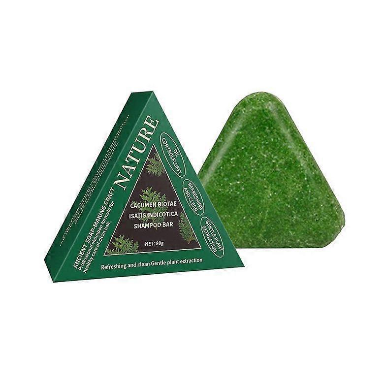 Nature Triangle Shampoo Bar, Nature Seven Green Soap Shampoo, Usman Grass Shampoos Bar, Polygonum Shampoos Soap, Calming & Strengthens Hair for Women 