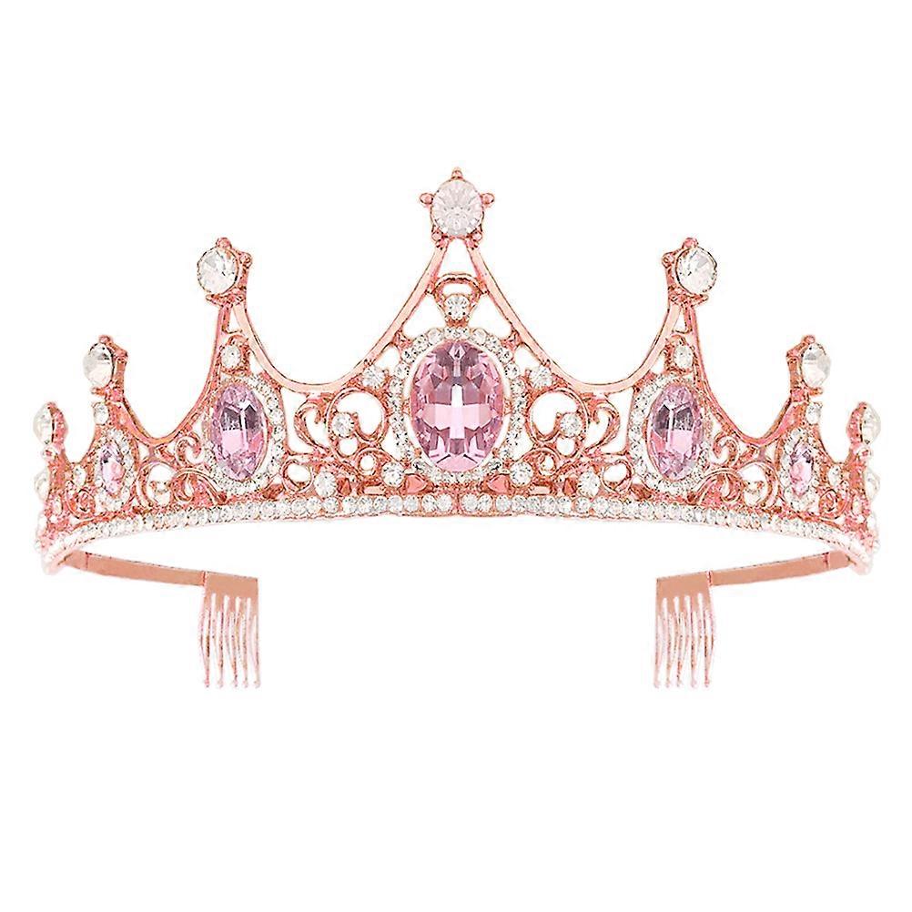 Crown for Bride Elegant Rhinestone Wedding Headdress 2Pcs