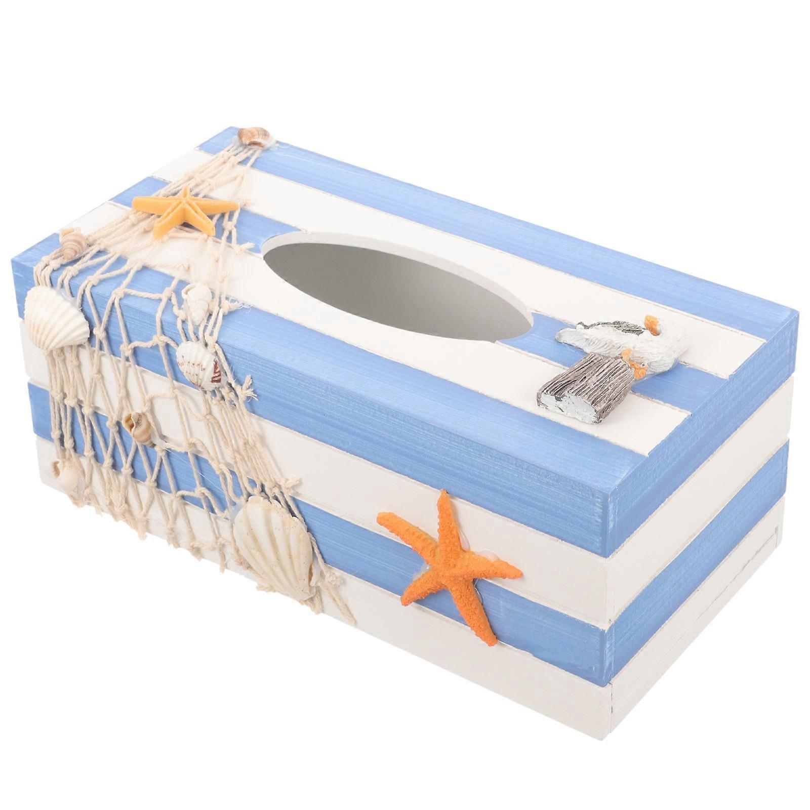 Mediterranean Decorative Style Tissue Storage Box Multi Color Bedroom Office Use 1Set