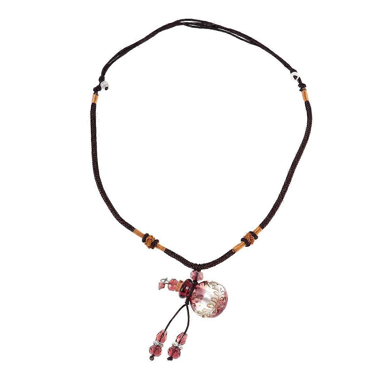 Glass Bottle Necklace for Diffuser Function 2Pcs Baroque Crystal Pendant