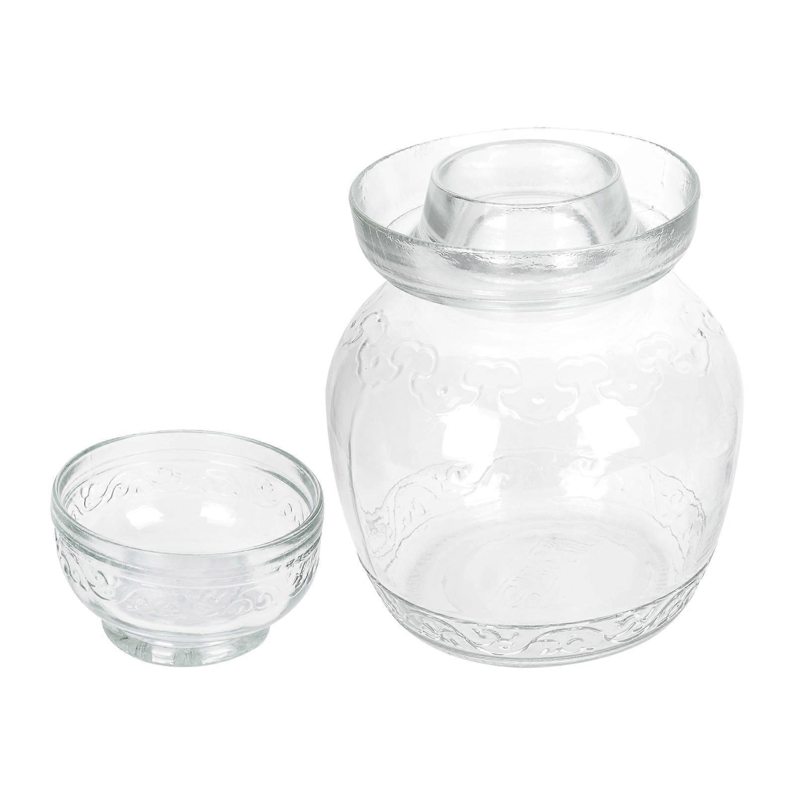 Kitchen Glass Jar Transparent Pickle Jar for Storage Use 2Pcs