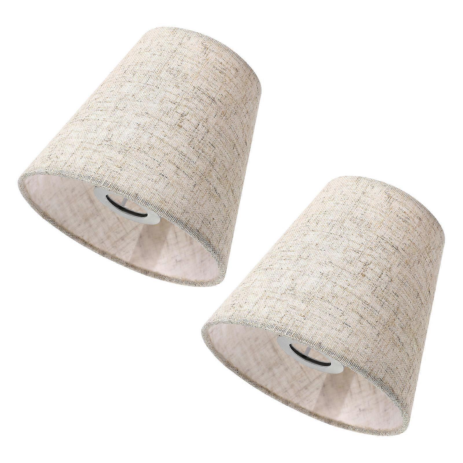 4Pcs Lamp Shade Decorative for Table Lamp Beige Cloth Replacement