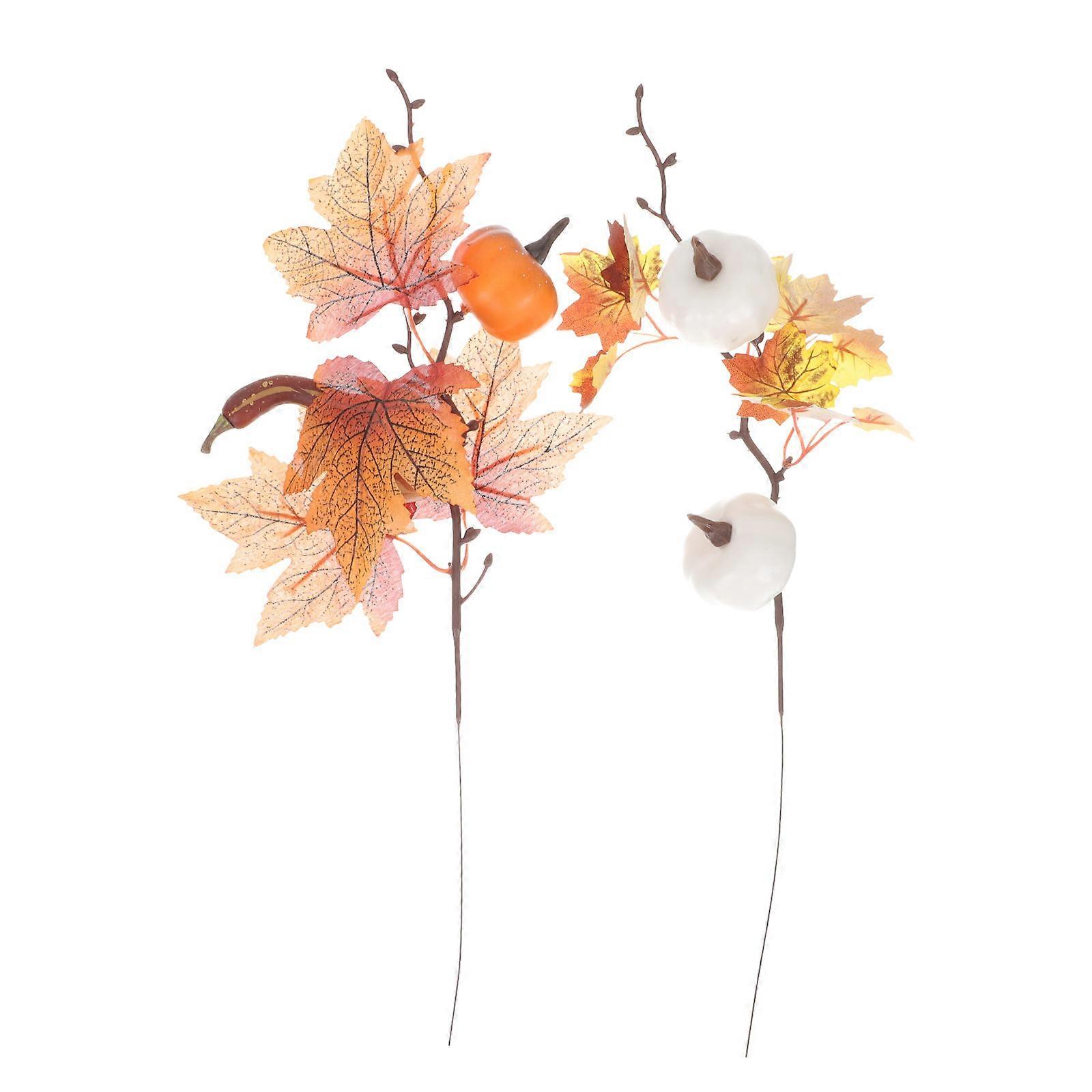 Thanksgiving Fall Picks Artificial Pumpkin Branch for Decor 10Pcs