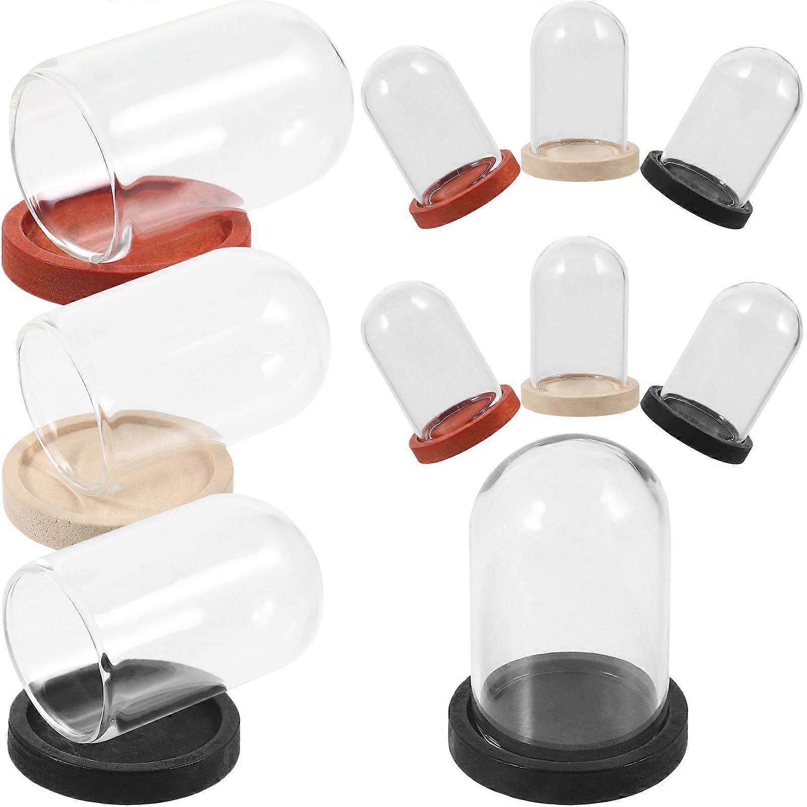 Glass Dome Display Case For Preserved Flower Plant Micro Landscape Decor Assorted Color Dustproof Protection 20 Sets