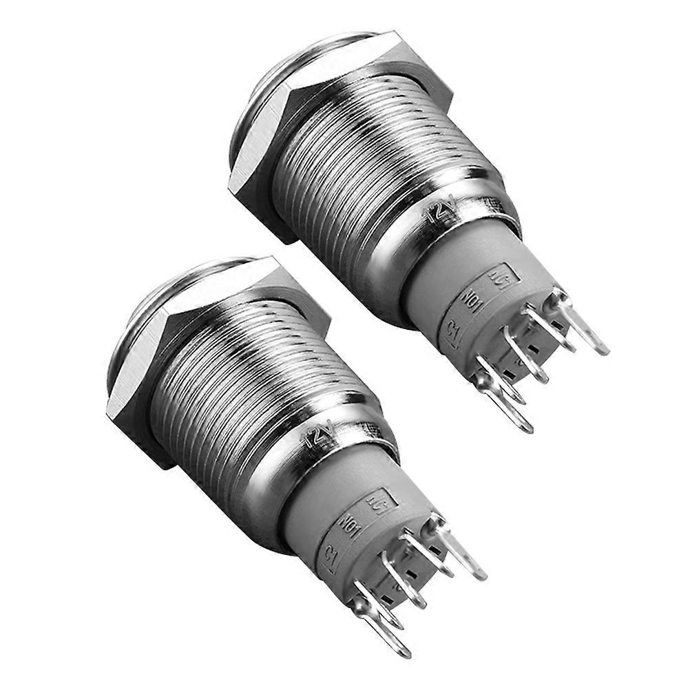 Speaker Horn Waterproof Button Switch for Car 2Pcs Metal Push