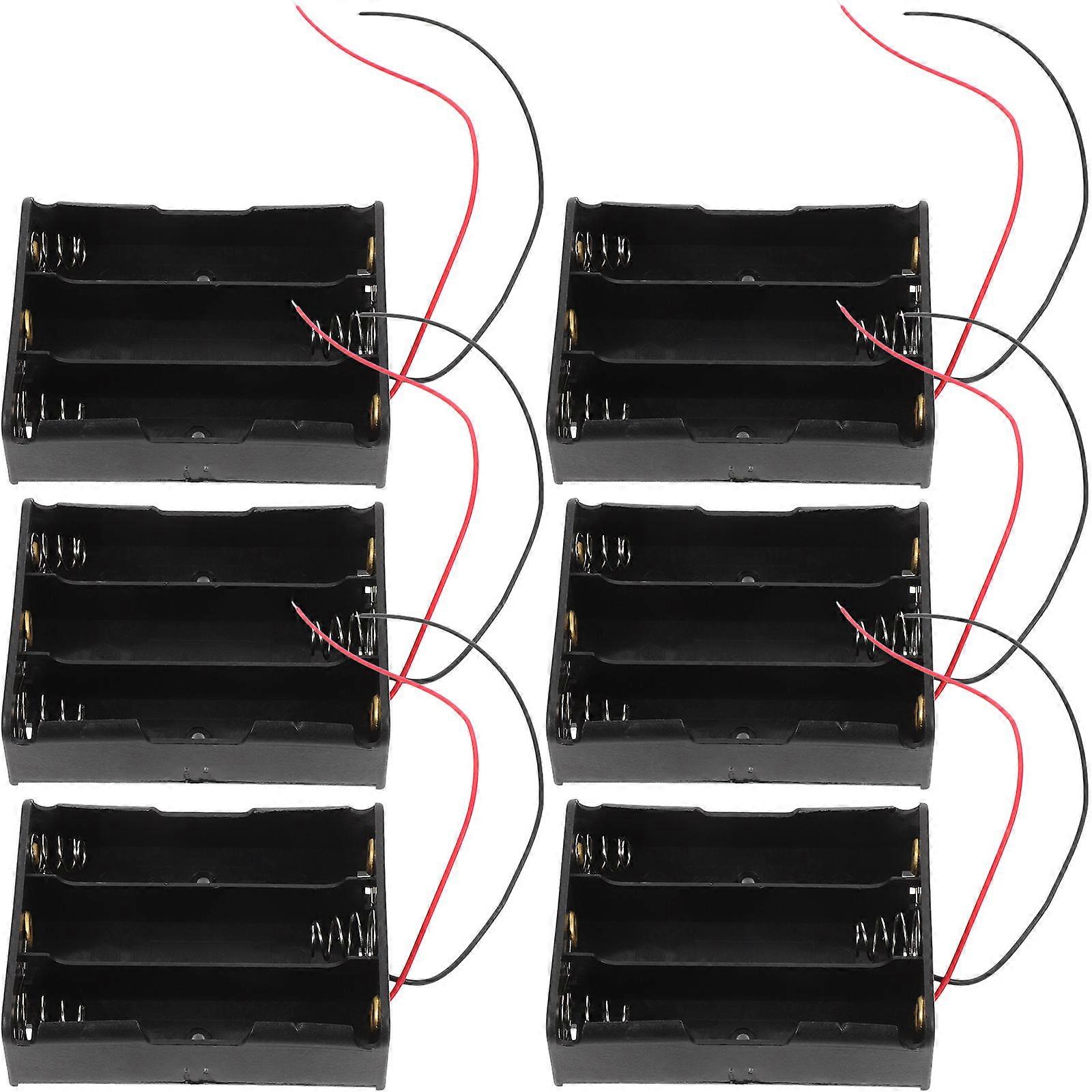 Battery Case for 3 X 3.7V Aa Battery Durable Plastic Holder 18Pcs Wired