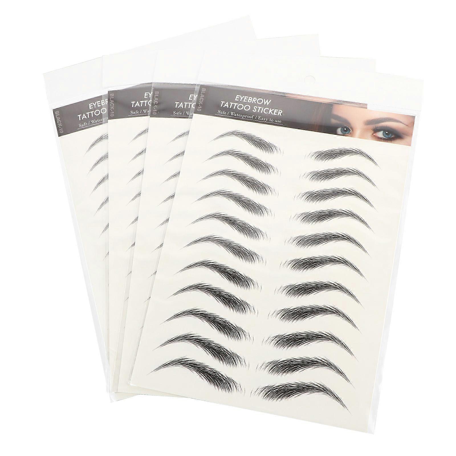 4 Sheets Eyebrows Sticker False Eyebrows Tattoos Temporary Eyebrows Tattoos