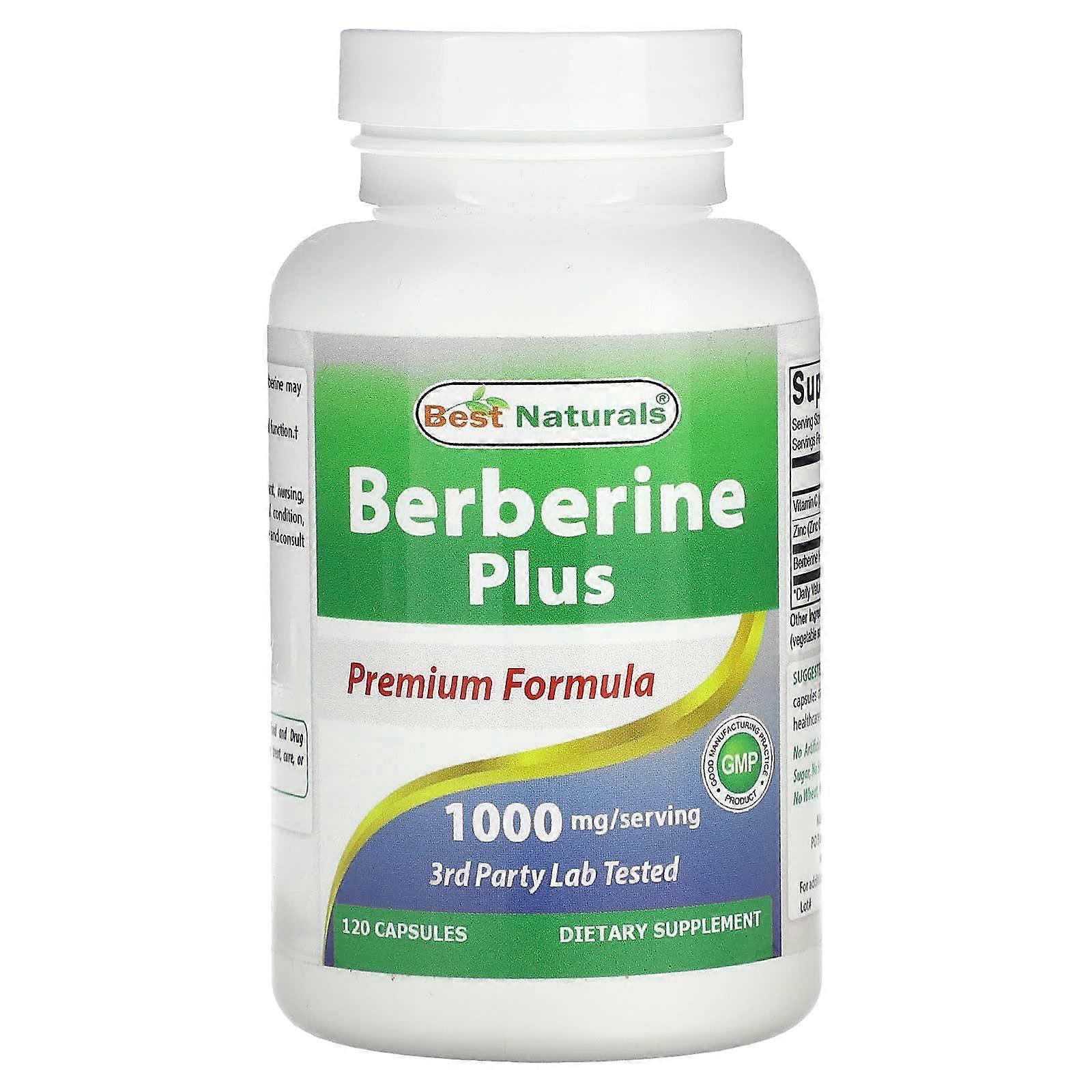 Berberine Plus, 1,000 mg, 120 Capsules (500 mg per Capsule)