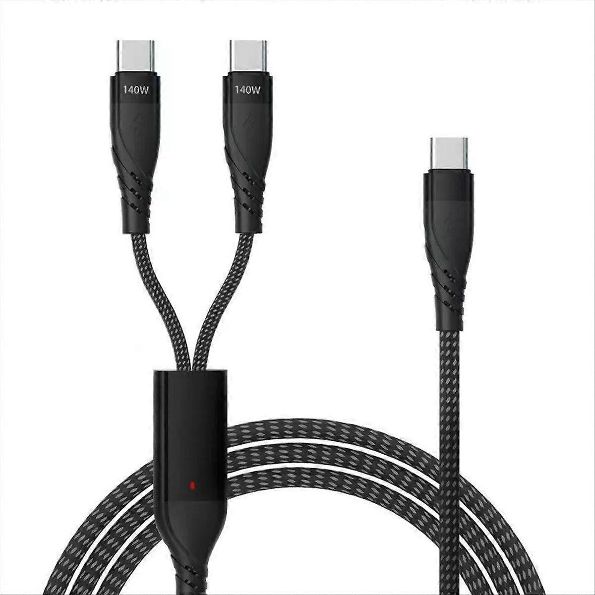 2 in 1 USB C Cable Max PD 140W Fast Charging Cable USB C to Dual USB-C Data Cable for PC Laptop