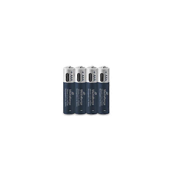 USB-C Rechargeable Batteries - MediaRange - MRBAT160 - 1.5V - 500mAh - Pack of 4