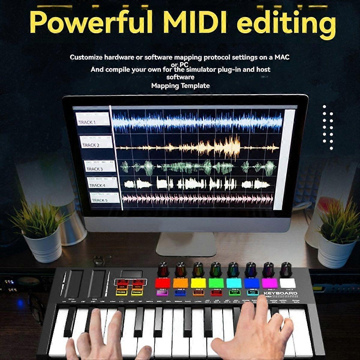 Mini Portable MIDI Control Keyboard, USB, Sequencer Keyboard
