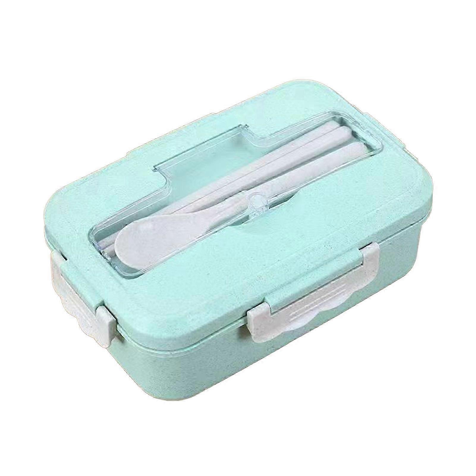 25-26 Lunch Box Multi Compartments Environmentally Friendly Portable Bento Box for Student Home School Office Green