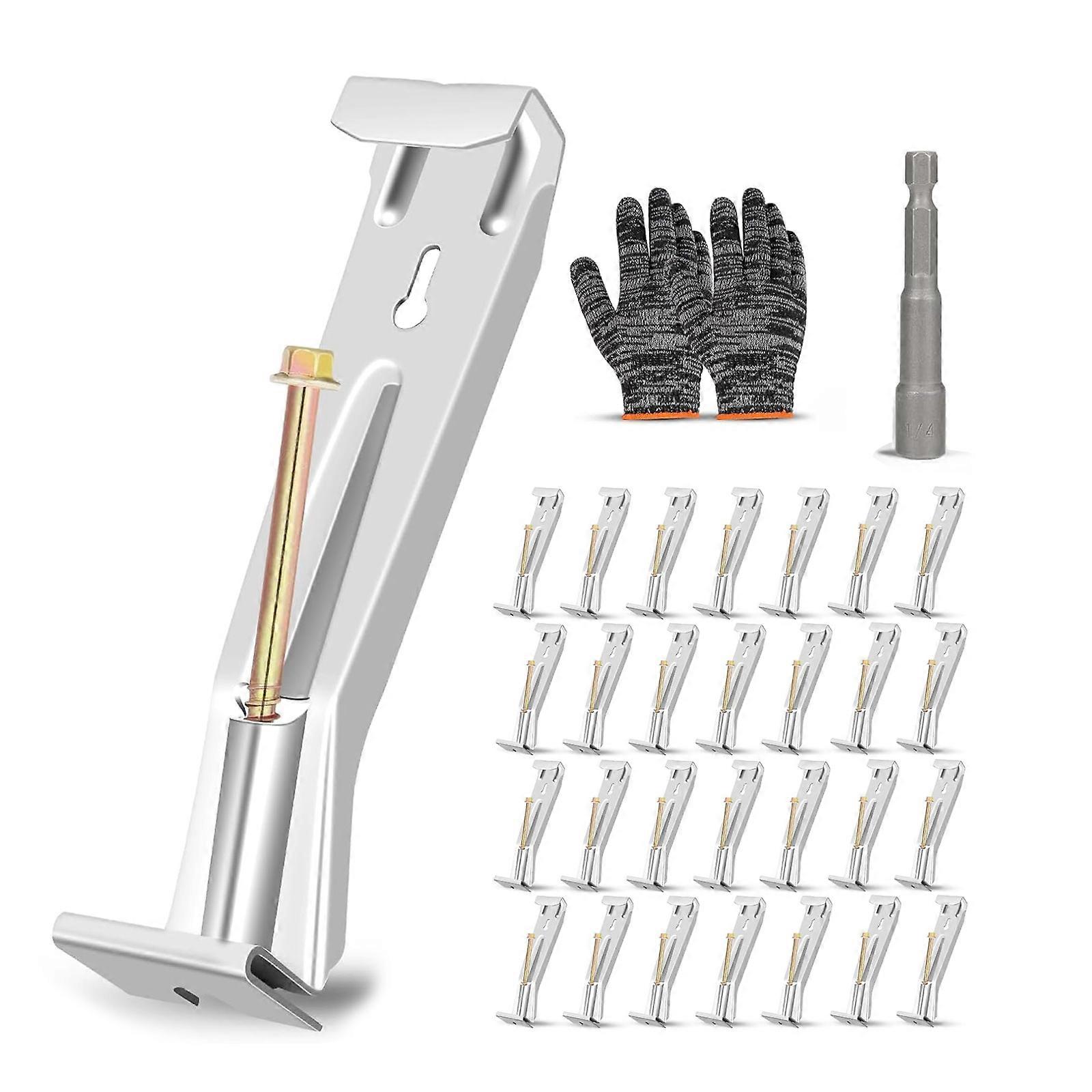 28pcs Hide Gutter Hangers 5 Inch Sturdy Brackets Includes with Screws Designs for Repairing Sagging K Styles Gutters Multicolor