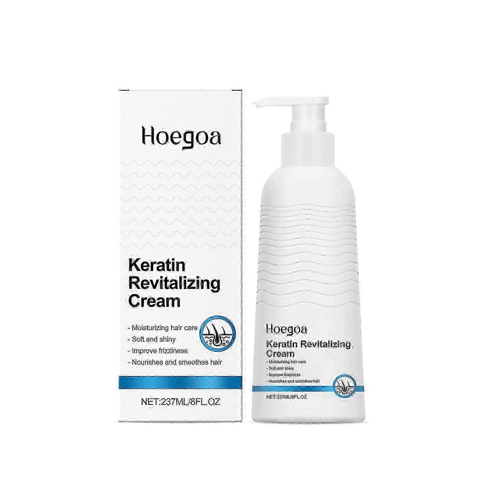 1pcs Keratin Revitalizing Cream, Moisturizing Leave-In Conditioner for Soft Shiny Hair Frizz Control