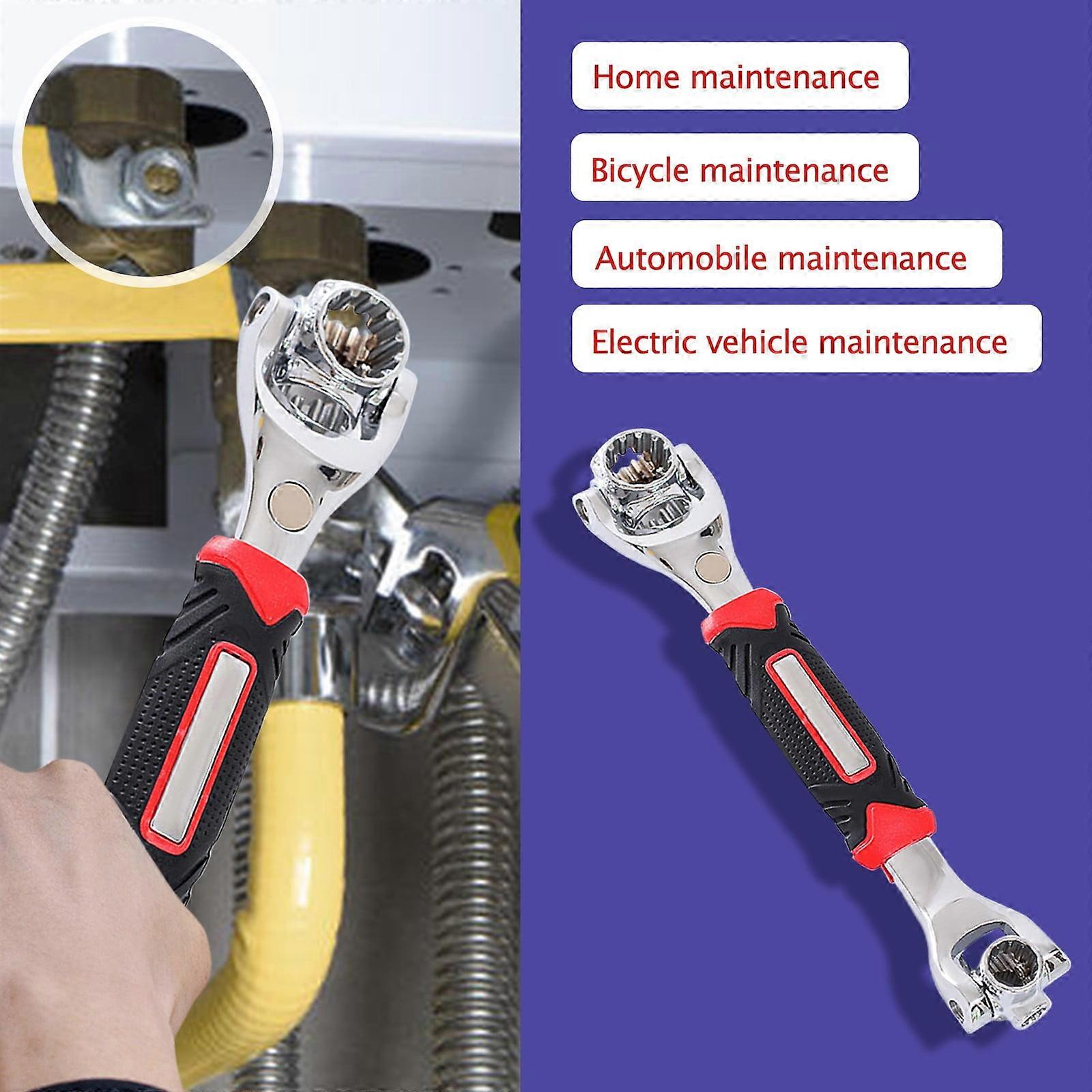 HKUKY 52 In 1 Socket Spanner, Special Multifunctional Rotary Tool, 360 Degree Rotating Spanner