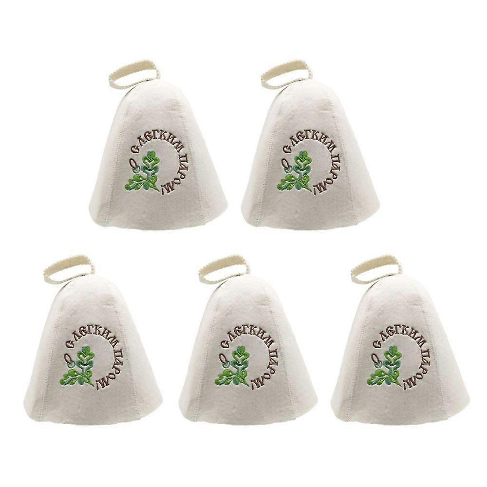 5x 桑拿 Banya 浴室家庭头部保护羊毛帽刺绣男女通用