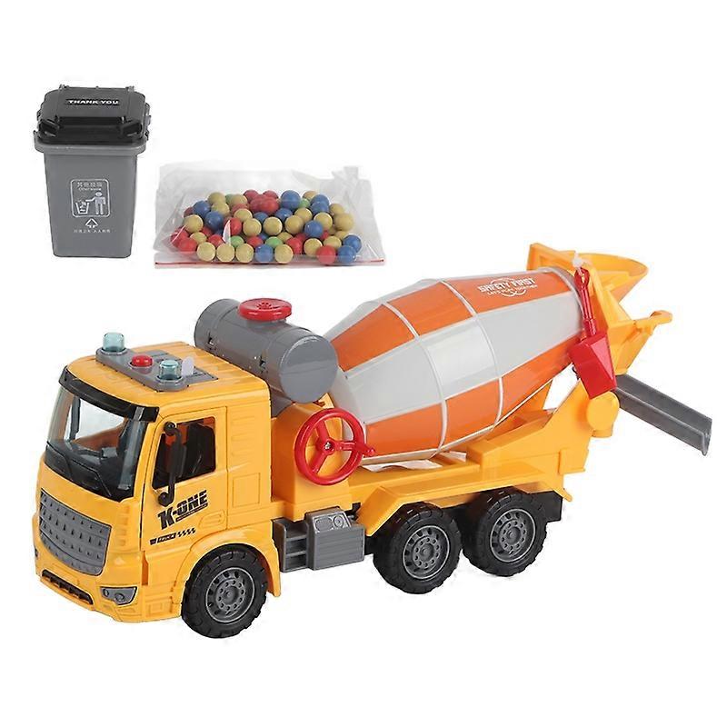 Cement Truck Mixer Toy Simulation Model Oversized with Storage Bucket Colorful Beans Cement Mixer To