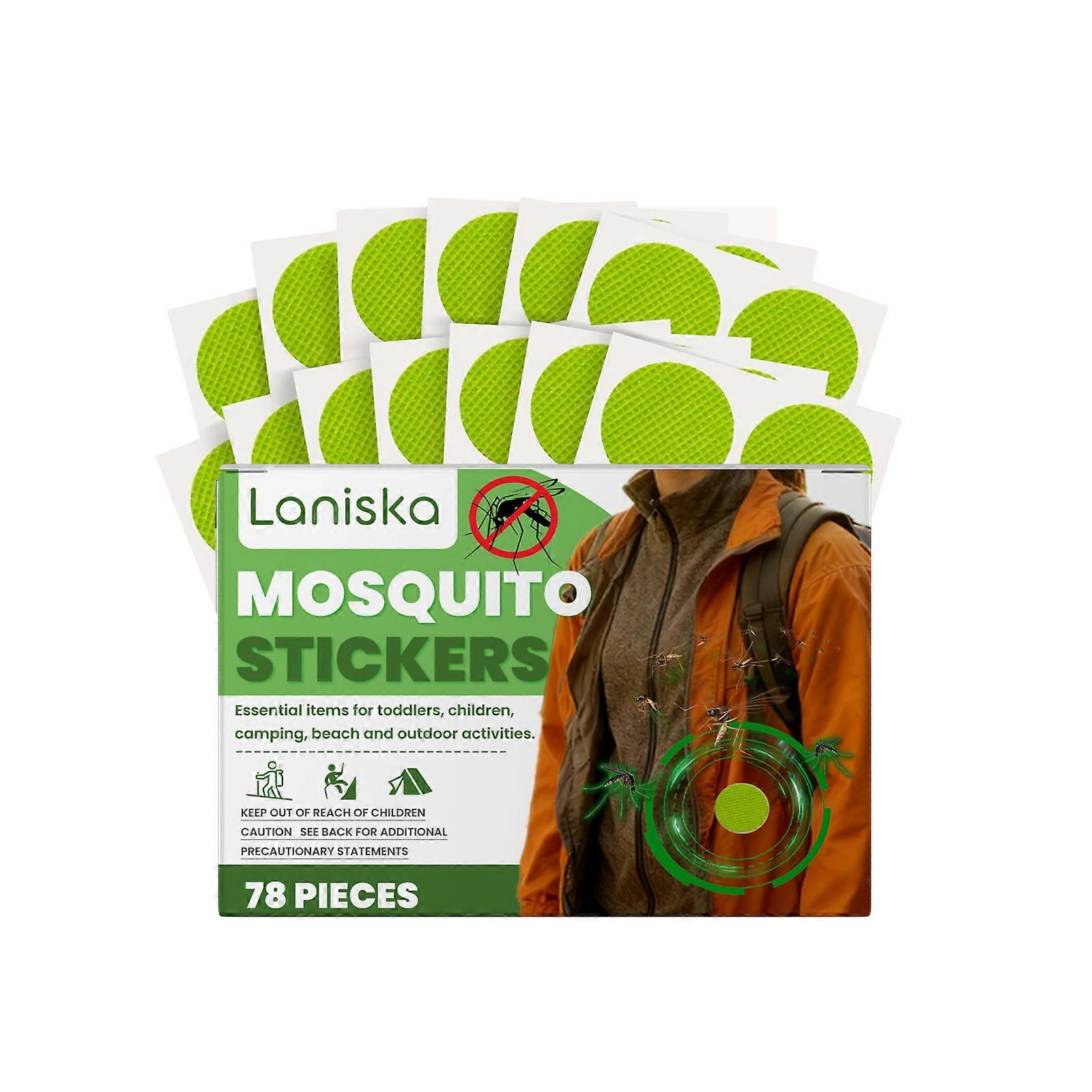 Mosquito repellent patches for daily protection against mosquito bites; portable mosquito repellent patches for clothing and strollers.