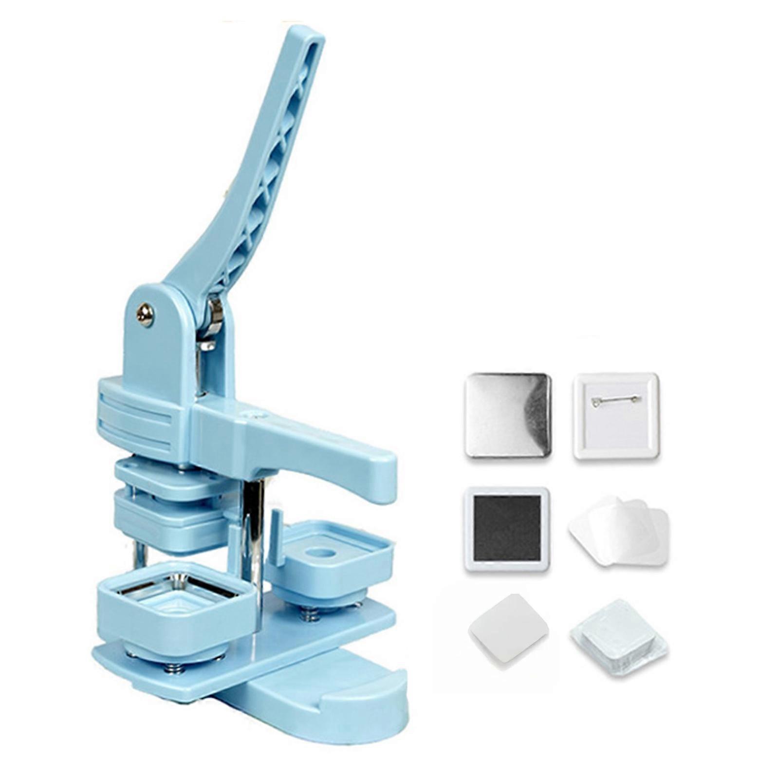 Multifunction Square Button Maker Machine Button Press Badge Maker Machine Includes 100Pcs Covers Button Paper and Film Multicolor