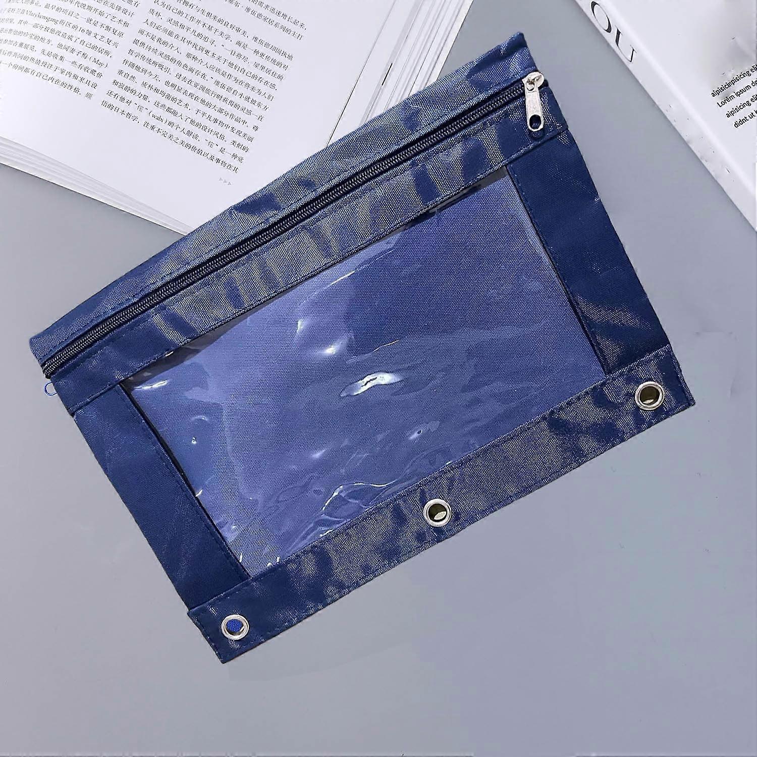 Yonrjhukm Three Hole Pencil Case Single Zipper Transparent PVC Document Storage Bag Detachable Folder Large Capacity Pencil Case